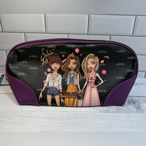 Nikky by Nicole Lee Purple Graphic Fashion Girls Cosmetic Pouch